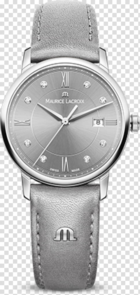 Silver, Maurice Lacroix Eliros Date, Watch, Watch Bands, Quartz Clock, Bracelet, Strap, Hamilton Khaki Field Quartz transparent background PNG clipart