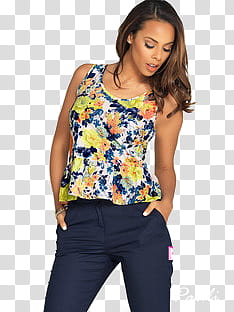 Rochelle Humes Very Co UK nes, woman wearing multicolored floral tank top transparent background PNG clipart