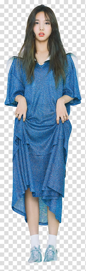 woman wearing blue dress transparent background PNG clipart