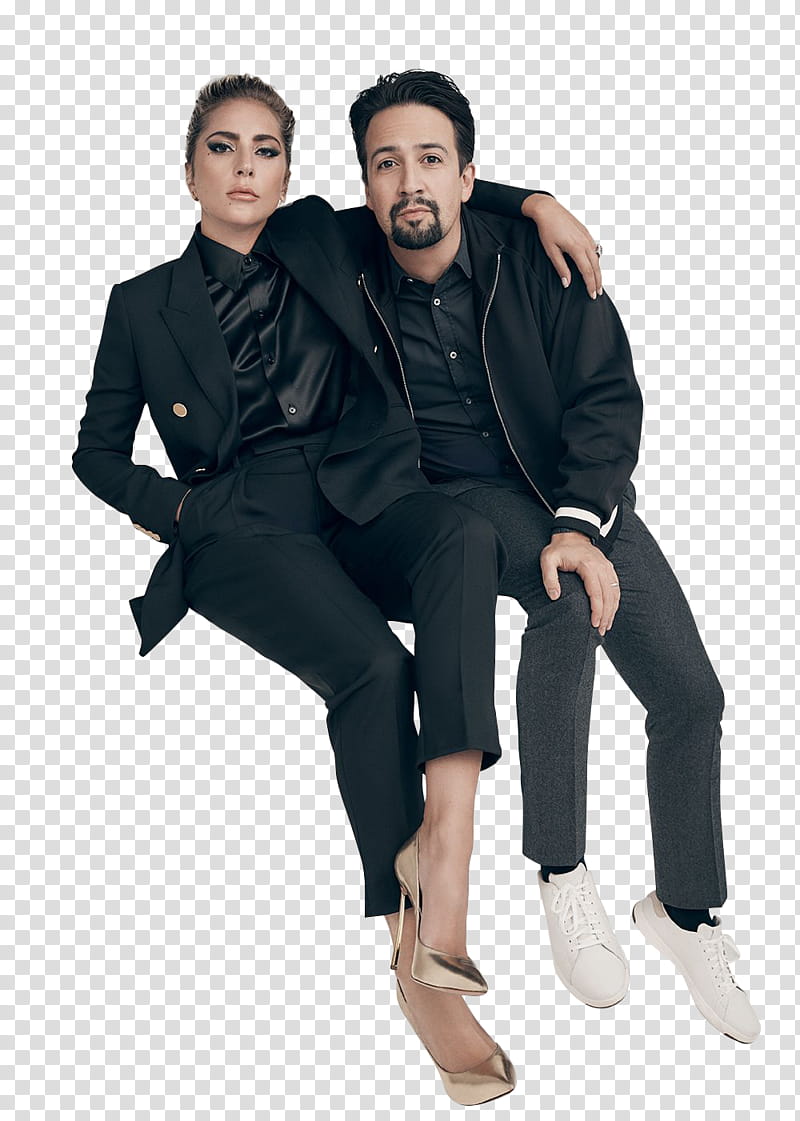 Lin Manuel Miranda and Lady Gaga transparent background PNG clipart