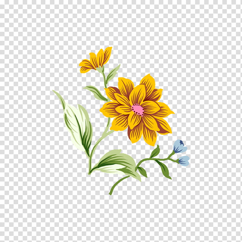 Flowers , yellow and pink flower illustration transparent background PNG clipart