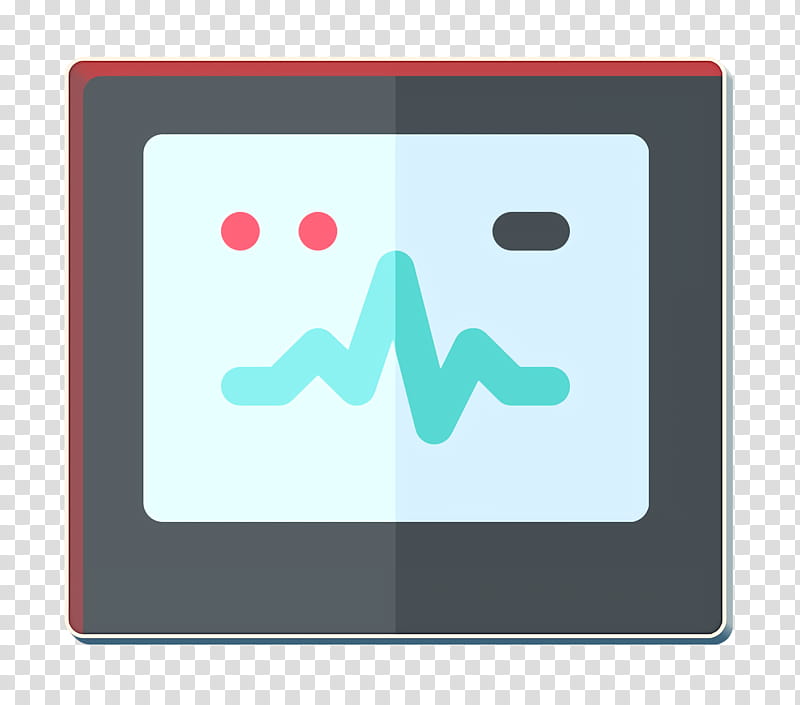 Ecg icon Blood Donation icon, Turquoise, Teal, Technology, Rectangle, Square transparent background PNG clipart
