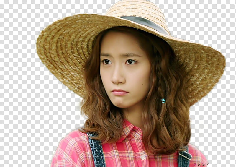 Yoona Love Rain, Im Yoon-ah wearing brown straw hat transparent background PNG clipart