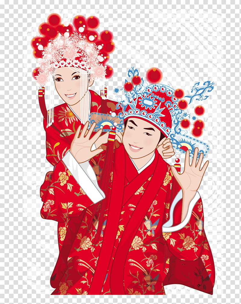 Marriage Poster, Wedding, Chinese Marriage, Bridegroom, Red, Woman, Flower, Petal transparent background PNG clipart