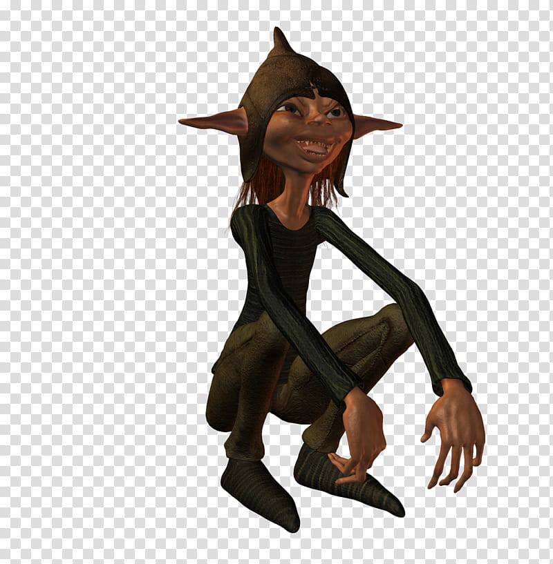 Koit , goblin character squatting on white ground transparent background PNG clipart