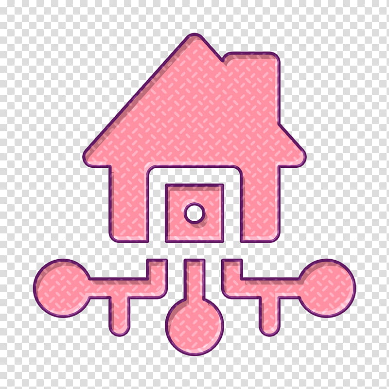 Smart house icon Artificial Intelligence icon Chip icon, Pink, Line transparent background PNG clipart