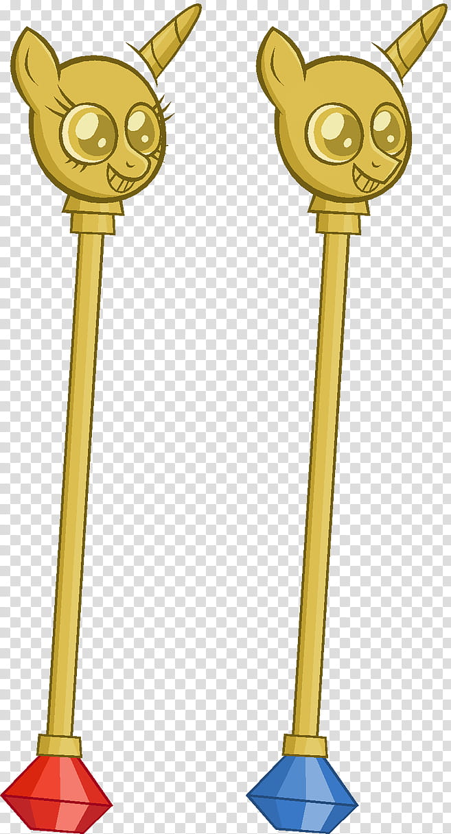 Twilight Cane Base, two gold-colored unicorn sticks transparent background PNG clipart