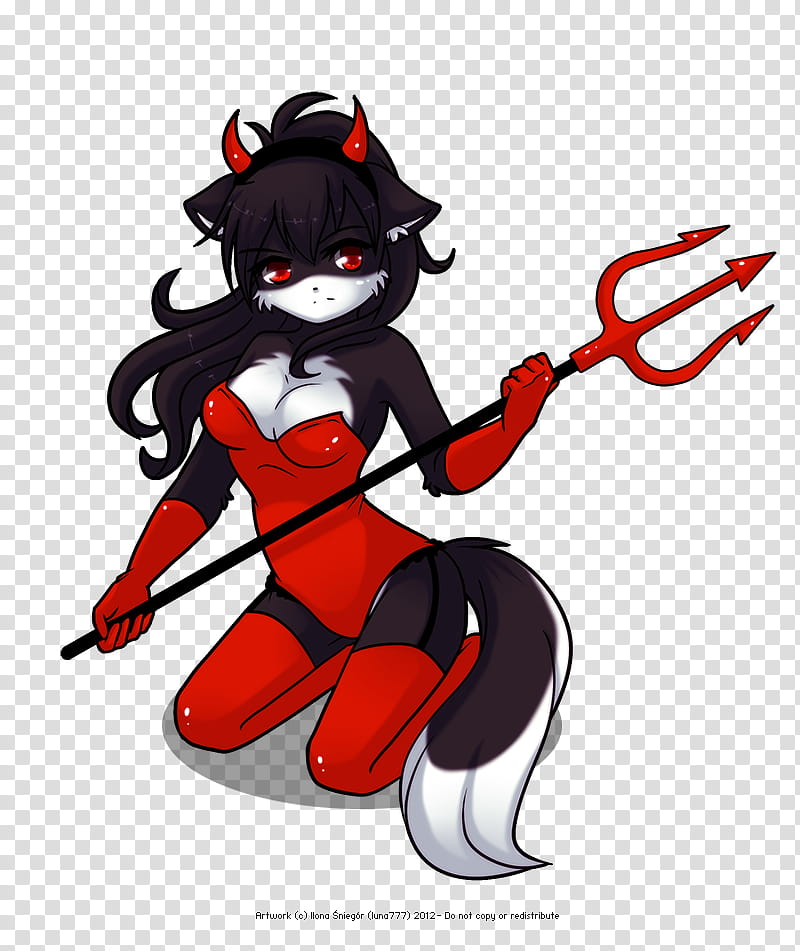 Red Devil, female devil character transparent background PNG clipart