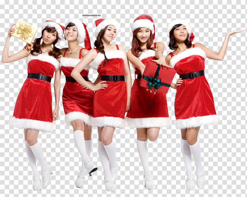 Wonder Girls, five women in costumes transparent background PNG clipart