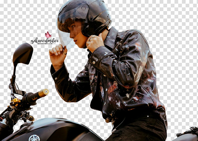 EXO Suho Don t Mess Up My Tempo, man holding helmet riding on motorcycle transparent background PNG clipart