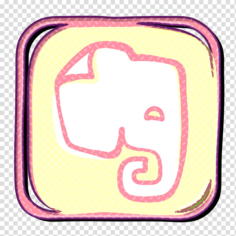 app icon elephant icon evernote icon, Media Icon, Memory Icon, Network Icon, Notebook Icon, Pink, Text, Line transparent background PNG clipart