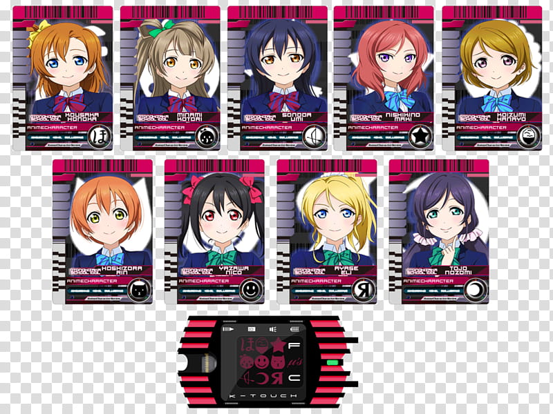 Love live Decade Card K Touch (Muse Members) transparent background PNG clipart