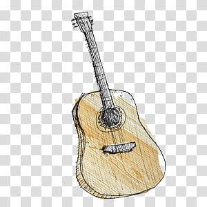 Higher s, brown and black guitar sketch transparent background PNG clipart