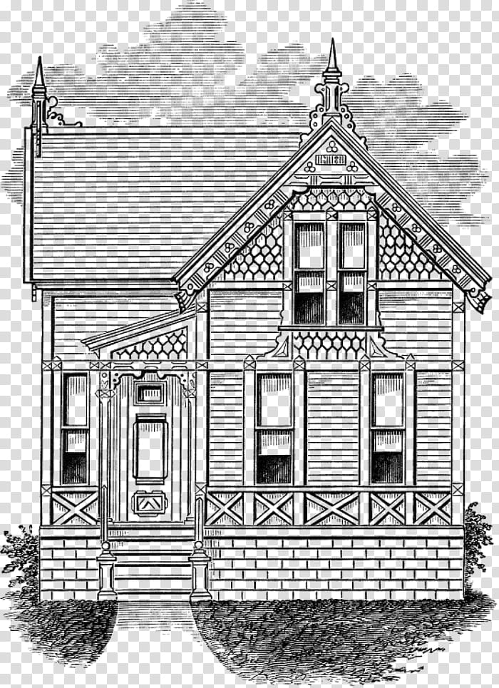 Real Estate, Victorian House, Victorian Era, Line Art, Drawing