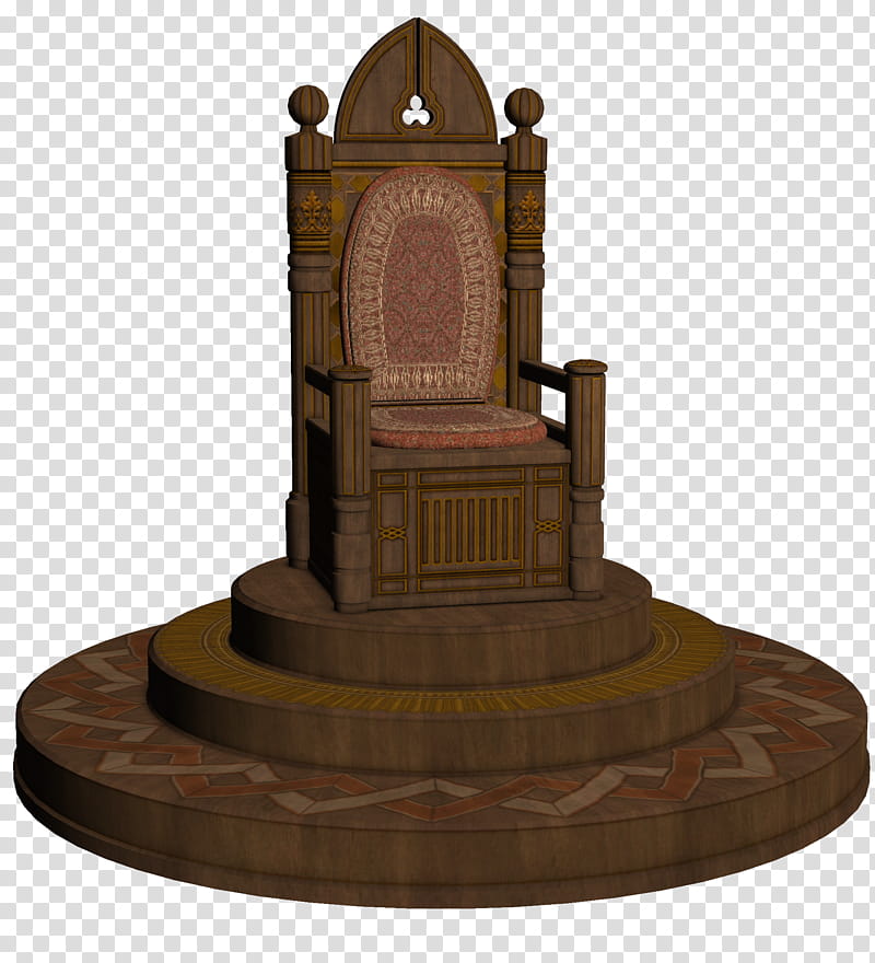 Medieval Throne II, brown armchair transparent background PNG clipart