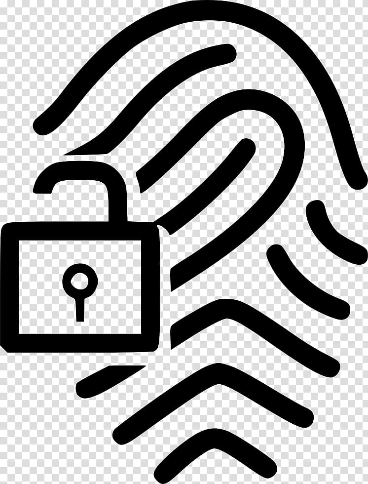 Fingerprint, Fingerprint Scanner, Biometrics, Scanner, Biometric Device, Password, Lock, Black And White transparent background PNG clipart