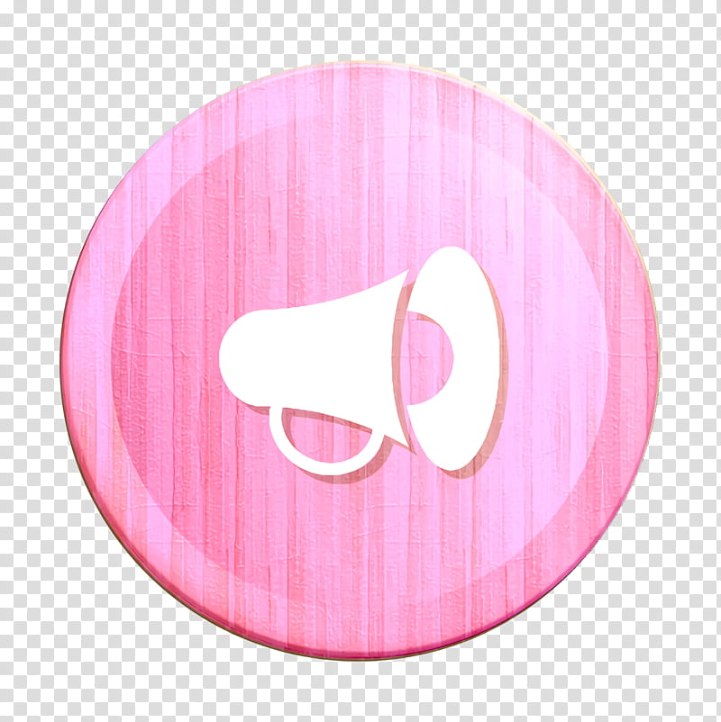 announcement icon campgn icon marketing icon, Megaphone Icon, Promotion Icon, Sales Icon, Pink, Circle, Plate, Magenta transparent background PNG clipart