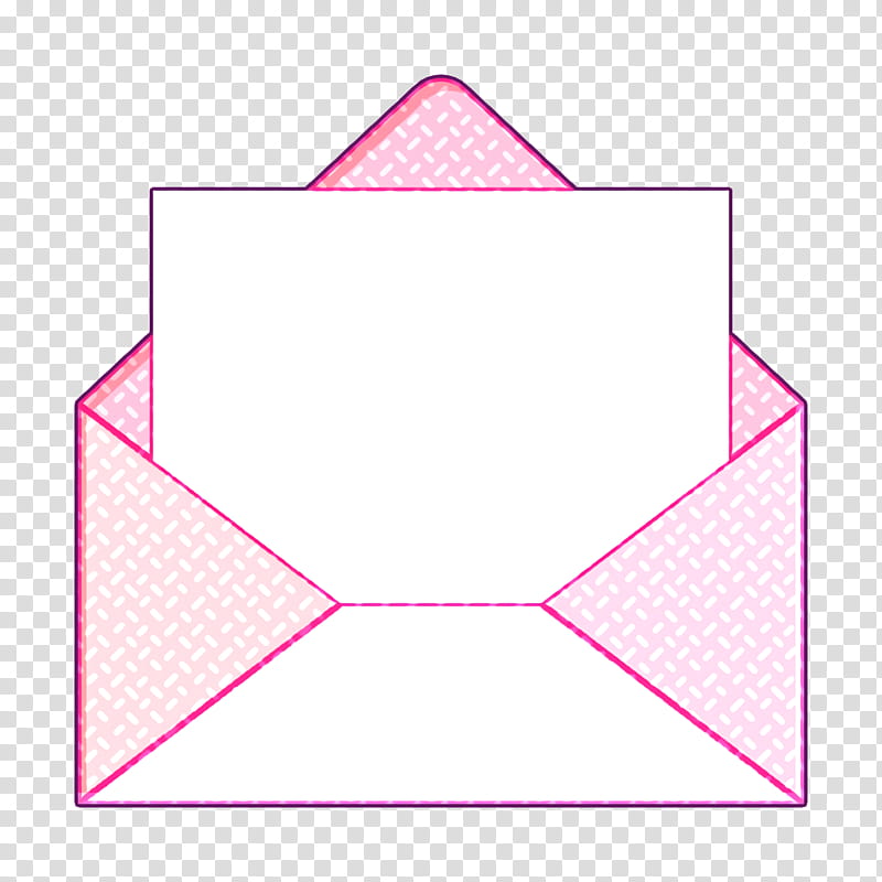 Mail icon Envelope icon Dialogue Assets icon, Pink, Magenta, Line, Triangle, Symmetry, Rectangle, Circle transparent background PNG clipart
