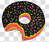 Ambertutoss, black and green doughnut transparent background PNG clipart