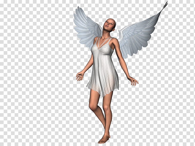 angel , white winged female angel D animation transparent background PNG clipart