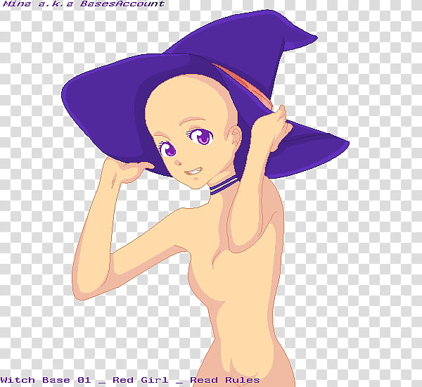 Witch Base  Red Girl, purple wiz hat illustration transparent background PNG clipart