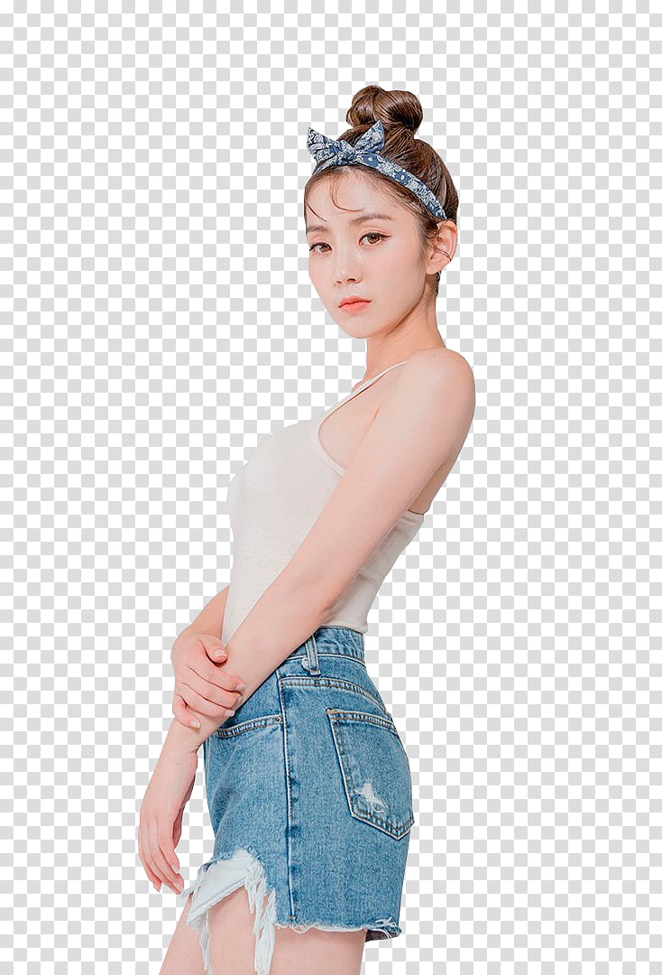 CHAE EUN, woman holding her arm transparent background PNG clipart