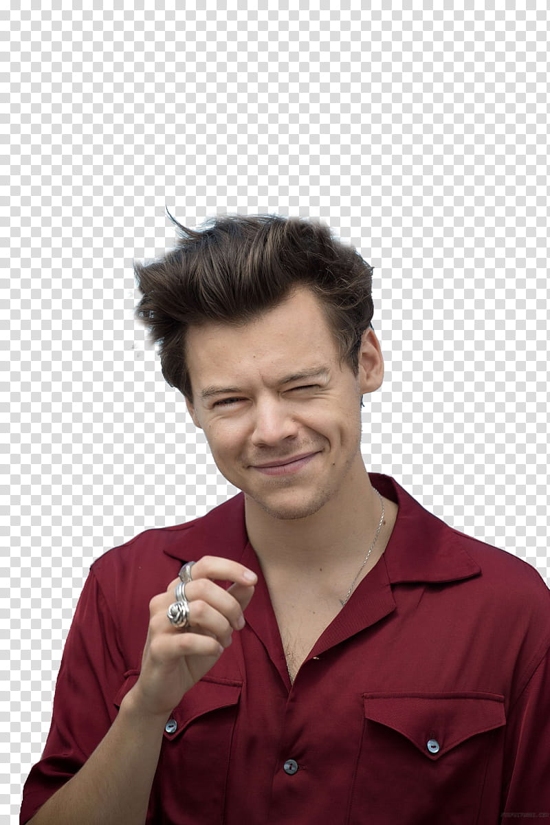 Harry Styles, men's red and black polo shirt transparent background PNG clipart