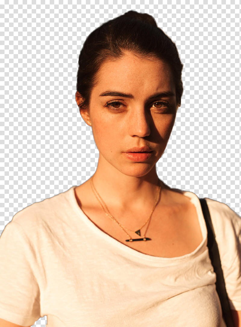 Adelaide Kane , woman wearing white t-shirt transparent background PNG clipart