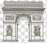 Travel scape, Arc De Triomphe, Paris France illustration transparent background PNG clipart