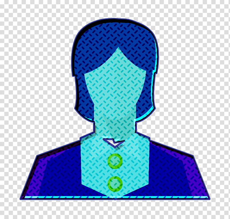 Businesswoman icon Business icon Woman icon, Blue, Green, Electric Blue, Neck transparent background PNG clipart