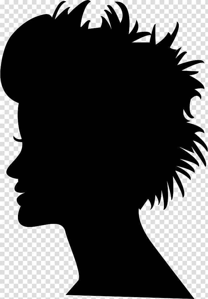 Palm Tree Silhouette, Hair, Head, Face, Hairstyle, Leaf, Plant, Blackandwhite transparent background PNG clipart