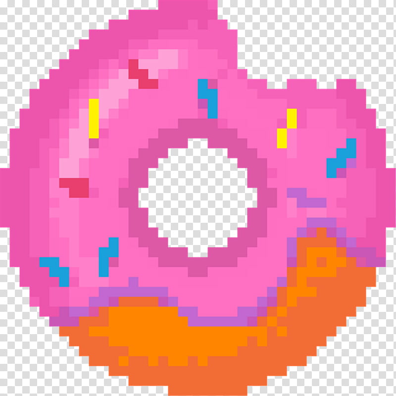 Pink Circle, Donuts, Pixel Art, Dunkin Donuts, Magenta transparent background PNG clipart
