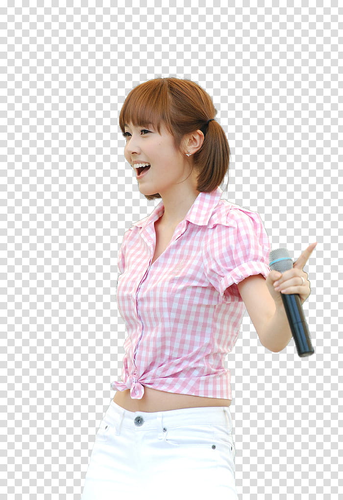SNSD GEE LIVE  RENDER, woman holding wireless microphone with left hand transparent background PNG clipart