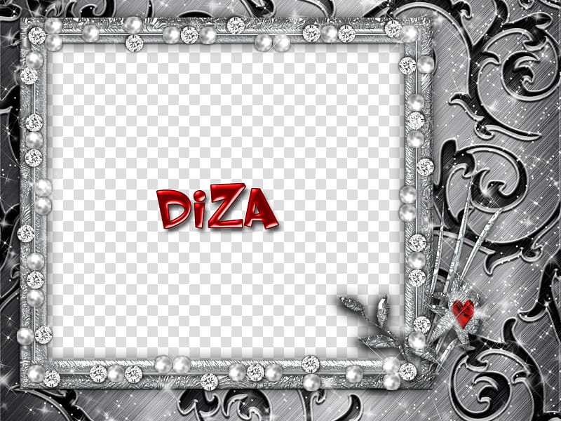 DiZa frames , DiZa texts with gray frame illustration transparent background PNG clipart