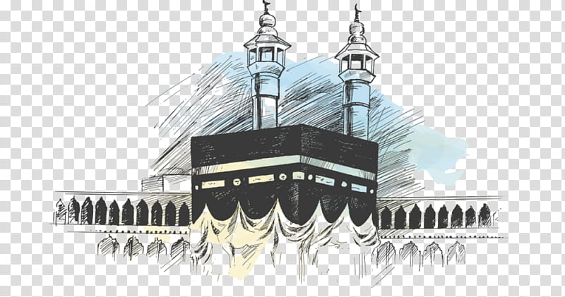 mosque kaaba drawing hajj pencil line art eid aladha mecca png clipart