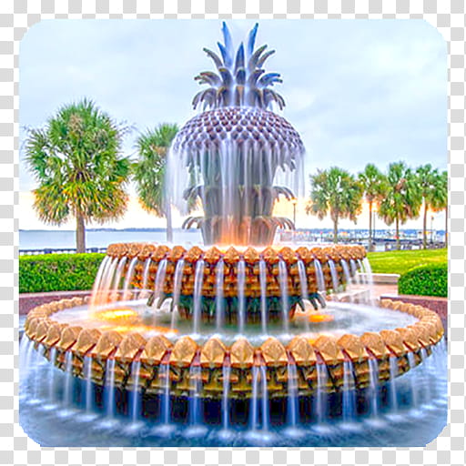 Pineapple, Waterfront Park, Pineapple Fountain, Android, Charleston, South Carolina, Water Feature transparent background PNG clipart
