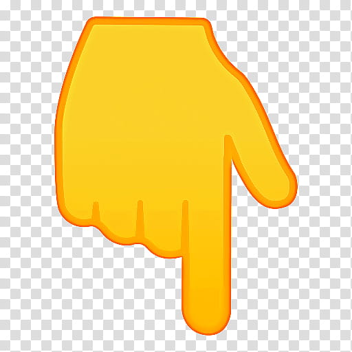 Emoji Finger, Index Finger, Pointing, Hand, Yellow, Orange transparent background PNG clipart