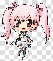 varios, pink haired girl chibi character transparent background PNG clipart