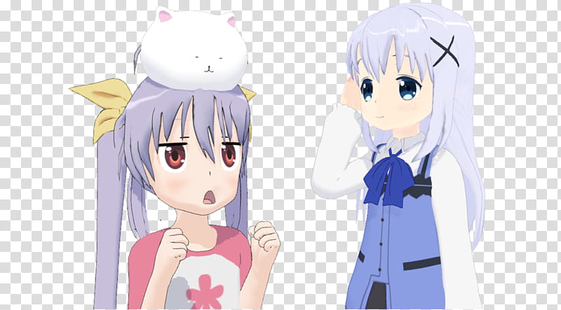 MMD Renge and Chino transparent background PNG clipart