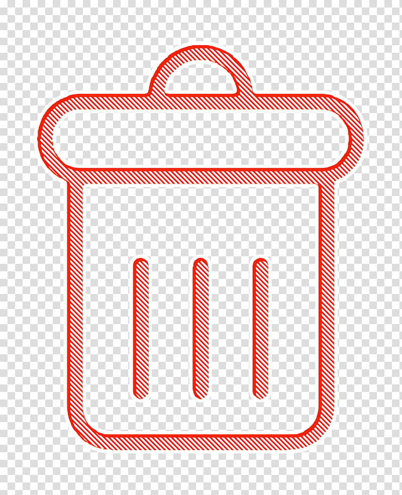 Delete button icon Tools and utensils icon Bin icon, Web Application UI Icon, Orange, Line, Rectangle transparent background PNG clipart