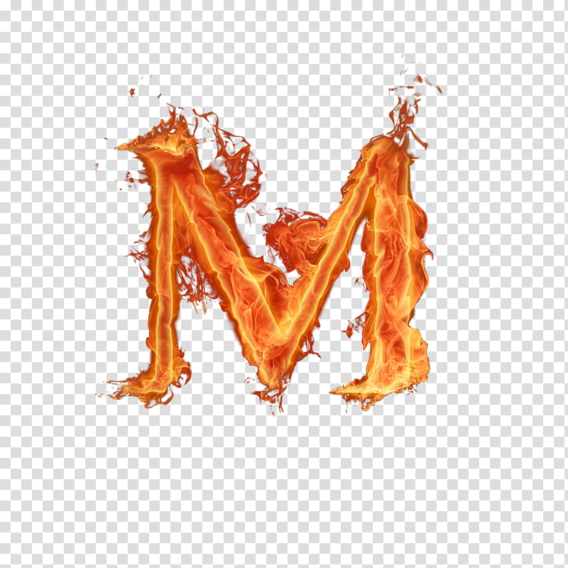 flaming M letter art transparent background PNG clipart