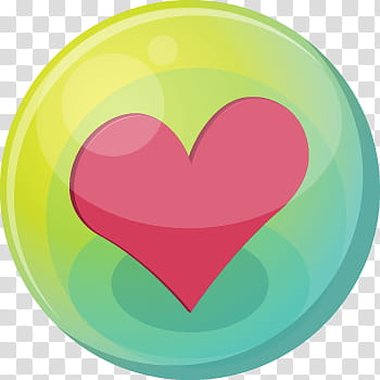 Heart Bubble Icons, pink, red heart inside green circle transparent background PNG clipart