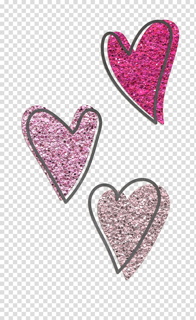Swalk, three pink hearts illustration transparent background PNG clipart