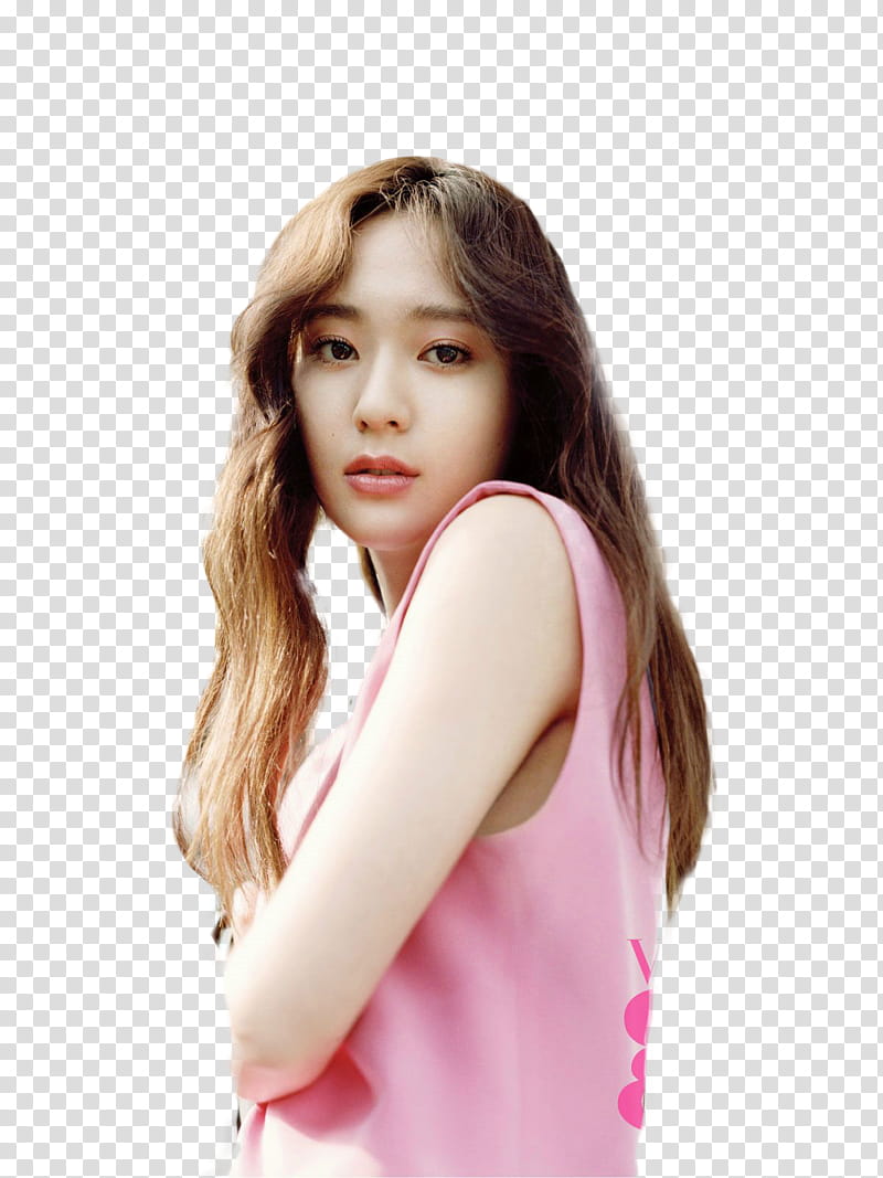 Krystal Vogue girl, woman wearing pink sleeveless top transparent background PNG clipart