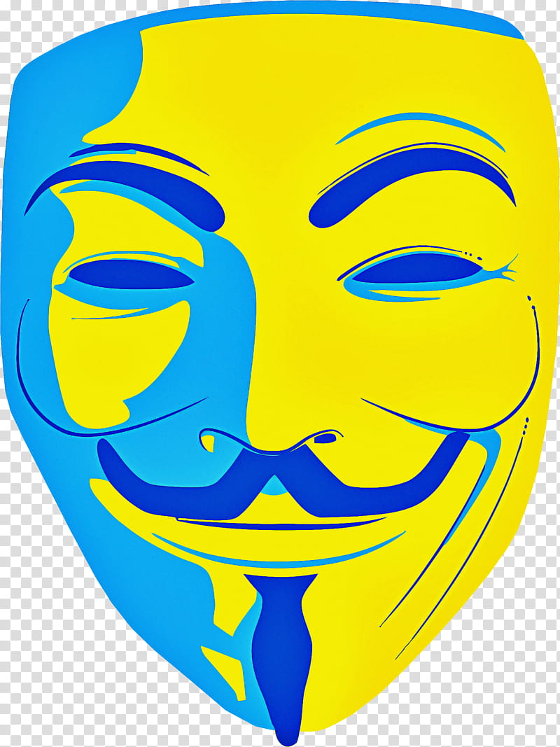 Smiley Face, Guy Fawkes Mask, Anonymous, Anonymous Mask, Costume, Anonymity, Yellow, Facial Expression transparent background PNG clipart