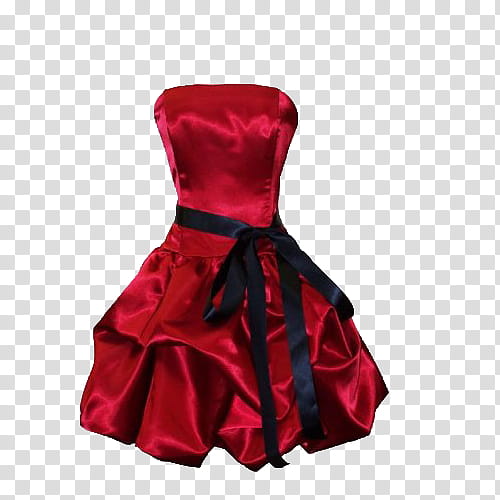 Dress s, women's red strapless dress illustraiton transparent background PNG clipart