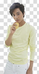 EXO PART TWO  S, woman in yellow shirt holding mango transparent background PNG clipart