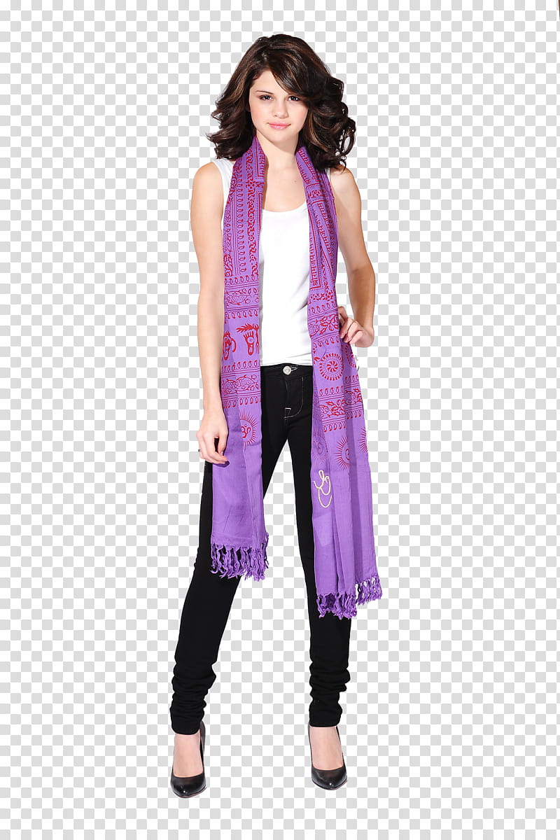 RAR, Selena Gomez wearing purple scarf transparent background PNG clipart