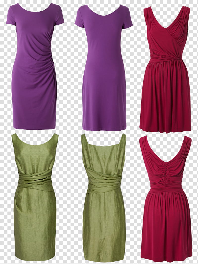 dresses , six assorted women's clothes transparent background PNG clipart