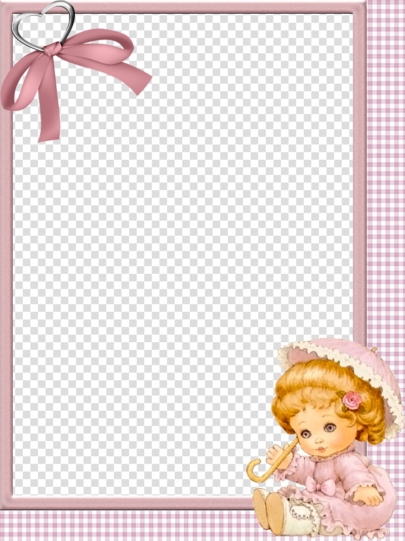 ba, pink and white gingham frame illustration transparent background PNG clipart